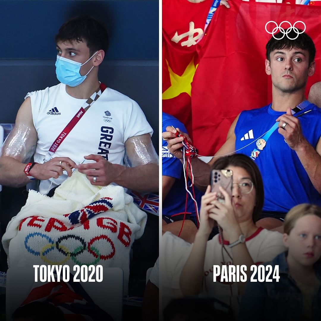 Trước đó, Tom cũng từng gây sốt với khoảnh khắc đan len tại Olympic Tokyo. Ảnh: Instagram Olympic