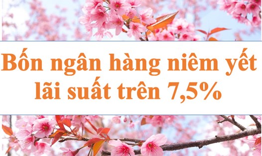 Bốn ngân hàng niêm yết lãi suất cao nhất trên 7,5%. Ảnh minh họa: Hà Vy