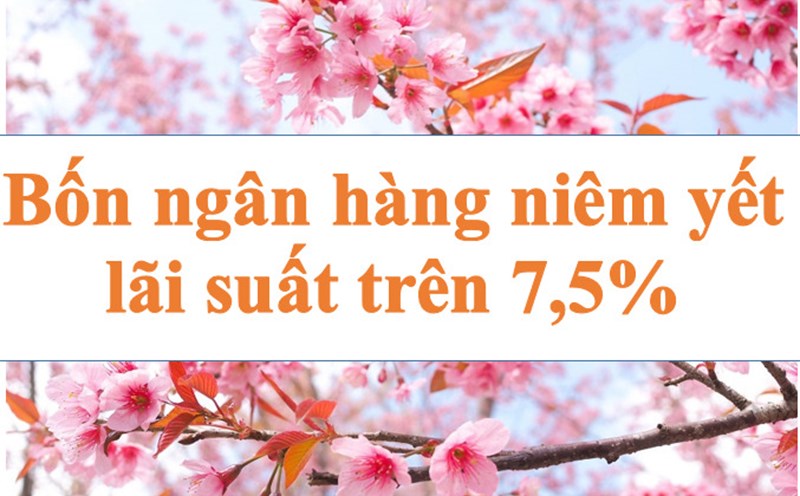 Bốn ngân hàng niêm yết lãi suất cao nhất trên 7,5%. Ảnh minh họa: Hà Vy