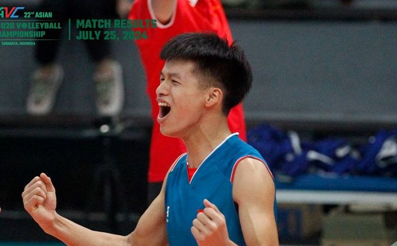 U20 Việt Nam gặp U20 Kuwait ở trận phân hạng 13-16 giải bóng chuyền nam U20 châu Á 2024. Ảnh: AVC