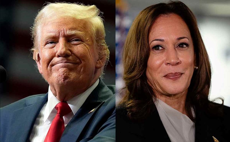 Cựu Tổng thống Donald Trump và Phó Tổng thống Kamala Harris. Ảnh chụp màn hình