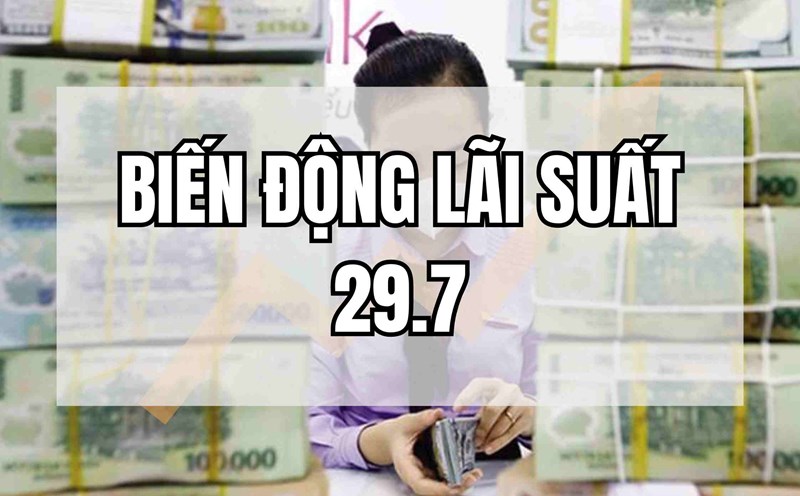 Biến động lãi suất 29.7: Bất ngờ với lãi suất cao nhất. Thiết kế ảnh: Huyền Mai.