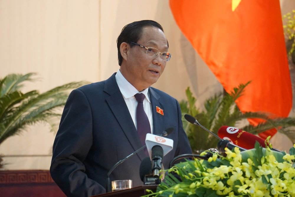 Ông Trần Quang Phương, Phó Chủ tịch Quốc hội tại kỳ họp thứ 19 của HĐND TP Đà Nẵng khoá X, nhiệm kỳ 2021-2026. Ảnh: Nguyễn Linh