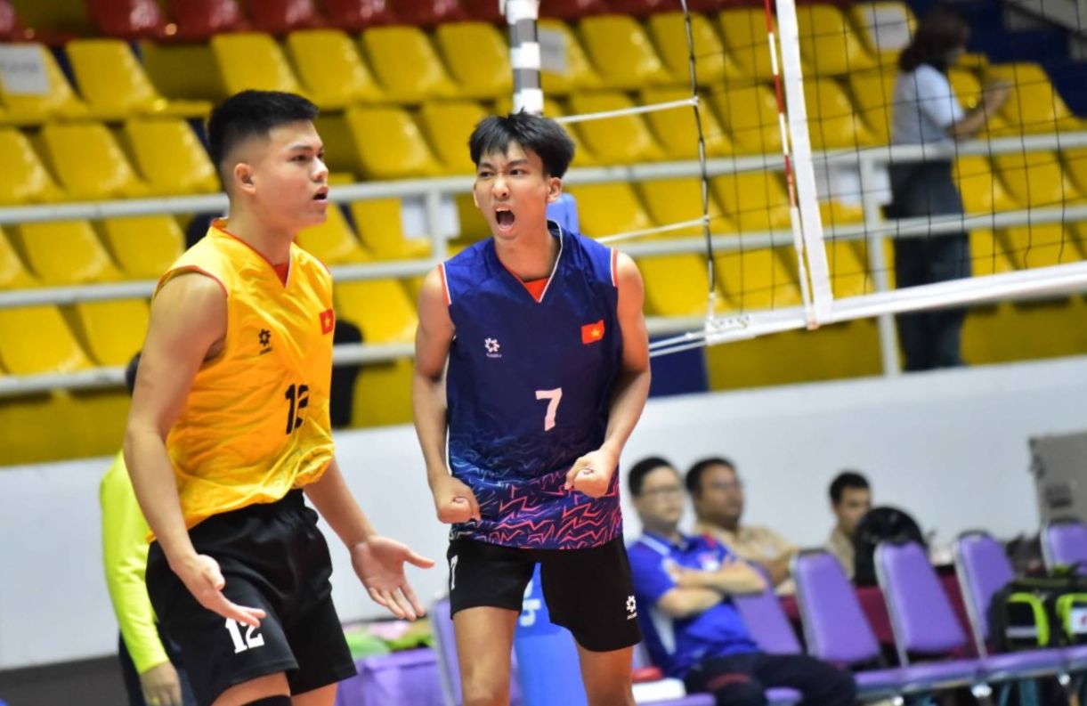 Vietnam U20 men's volleyball team at the 2024 U20 Asian Championship. Photo: AVC