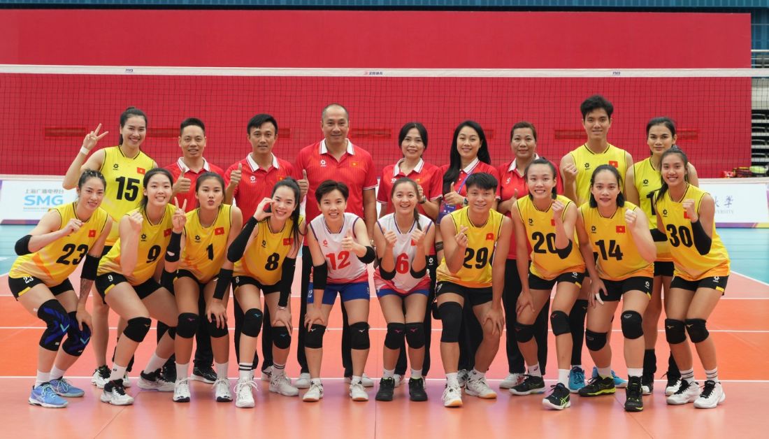 The Vietnamese women's volleyball team at the Future Stars 2024 tournament. Photo: Shanghai Sports