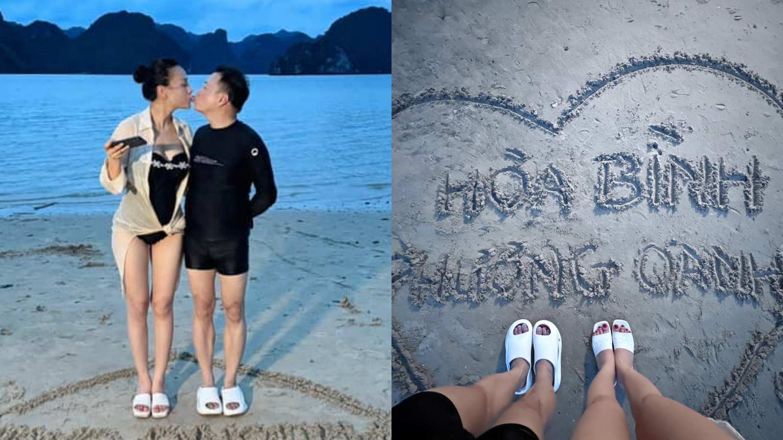 Shark Binh and Phuong Oanh continuously post about their 1-year anniversary. Photo: Facebook character