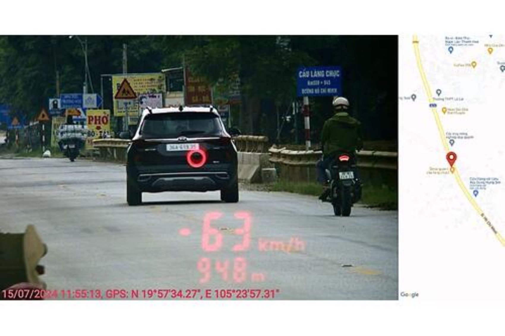 Một phương tiện vi phạm vị phạt nguội. Ảnh: CATH