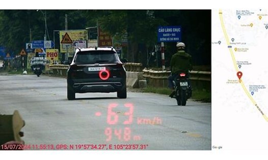 Một phương tiện vi phạm vị phạt nguội. Ảnh: CATH