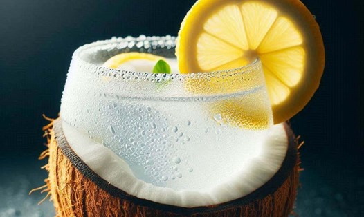 Nước dừa kết hợp với chanh sẽ giúp bạn đạt được những lợi ích sức khỏe đáng kể. Ảnh: AI - Ngọc Thùy