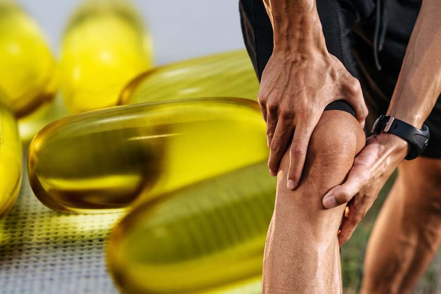 Lợi ích của dầu cá giúp kiểm soát viêm khớp. Đồ hoạ: Thiện Nhân