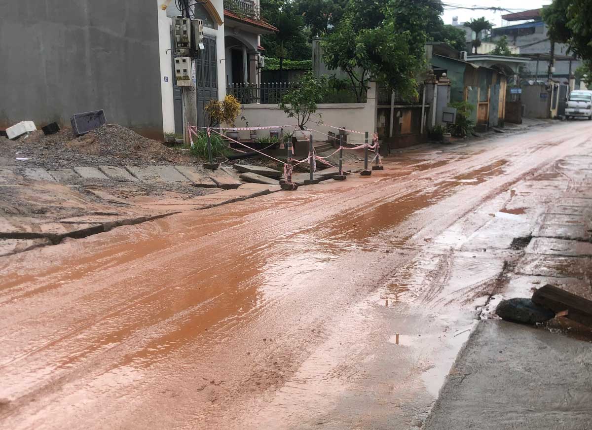 Đường Đội Cấn after storm No. 2 in 2024. Photo: Provided by residents