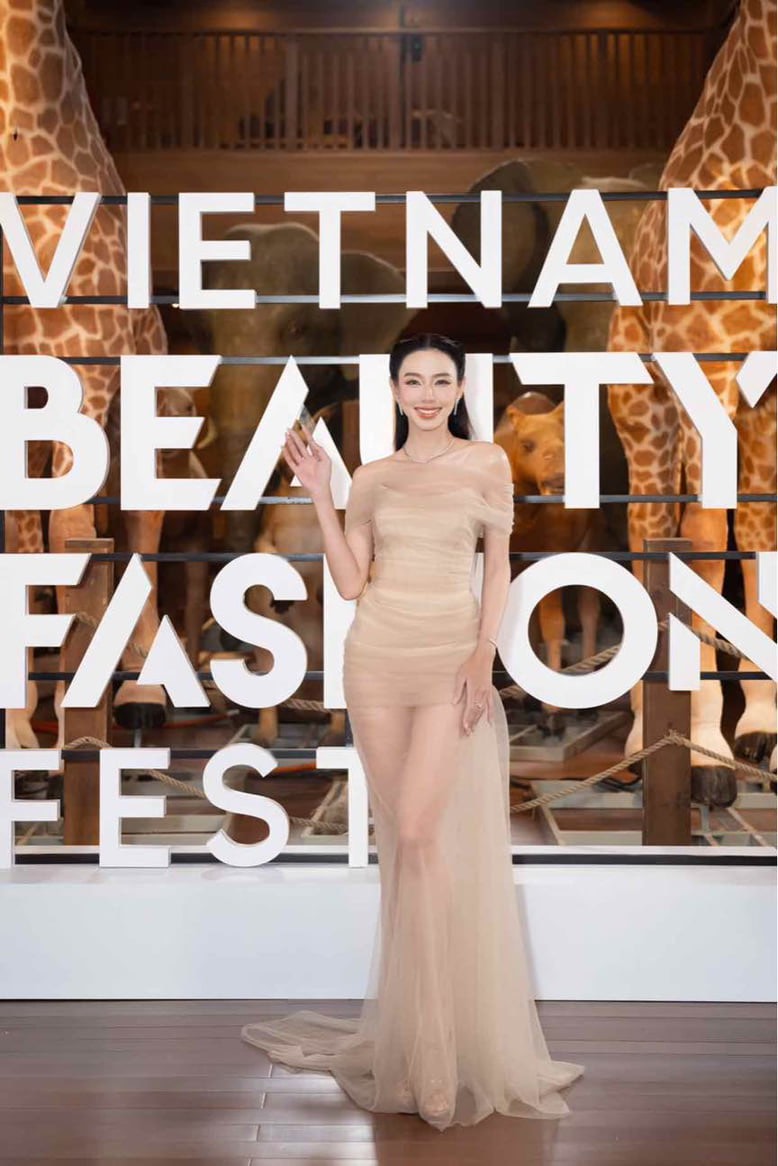 Miss Nguyễn Thúc Thùy Tiên with gentle hairstyle and seductive mesh outfit