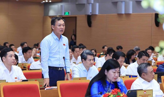 Ông Lê Anh Quân - Giám đốc Sở Kế hoạch Đầu tư trả lời tại phiên chất vấn. Ảnh: HĐND TP Hà Nội
