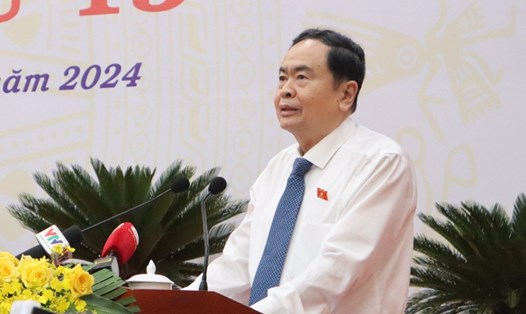 Chủ tịch Quốc hội Trần Thanh Mẫn đã phát biểu chỉ đạo tại kỳ họp thứ 15, HĐND tỉnh Bình Phước. Ảnh: Dương Bình