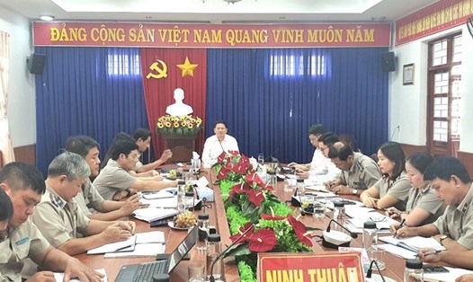 Đoàn công tác của Tổng cục THADS làm việc với Cục THADS tỉnh Ninh Thuận. Ảnh: Tổng cục THADS