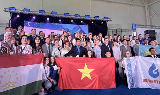 Đoàn đại biểu Tổng Liên đoàn Lao động Việt Nam tham dự Lễ khai mạc Diễn đàn Quốc tế dành cho cán bộ Công đoàn trẻ - TEMP 2024. Ảnh: B.Đ.N cung cấp