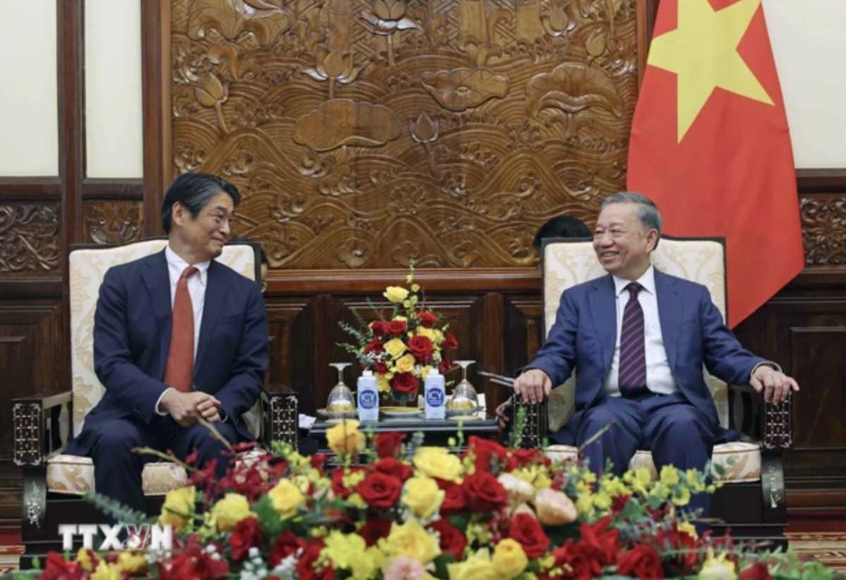 Chủ tịch nước Tô Lâm tiếp Đại sứ Nhật Bản tại Việt Nam Ito Naoki. Ảnh: TTXVN