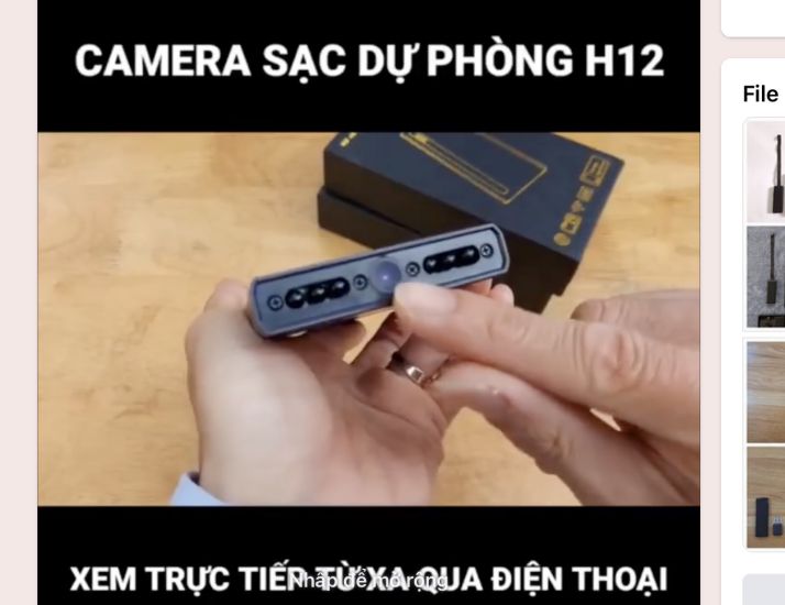 Chỉ với 800.000 đồng, khách hàng có thể dễ dàng sở hữu camera quay lén từ sạc pin điện thoại. Ảnh: Chụp màn hình
