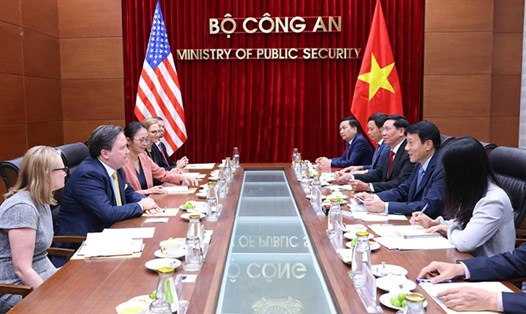 Thượng tướng Lương Tam Quang, Bộ trưởng Bộ Công an đã có buổi tiếp xã giao Đại sứ Mỹ tại Việt Nam Marc Knapper. Ảnh: Bộ Công an