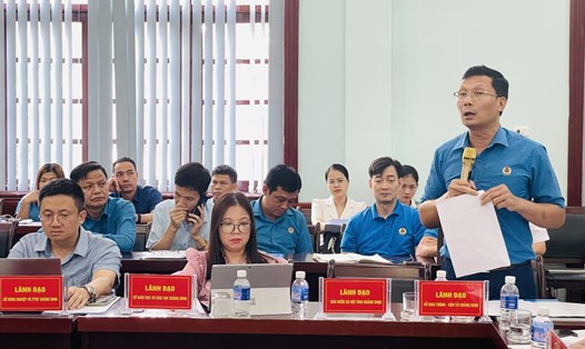 Đại biểu tham gia ý kiến vào Dự án Luật Công đoàn (sửa đổi). Ảnh: Thu Trang