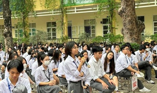 Các hoạt động trải nghiệm tại trường THPT Yên Hoà (quận Cầu Giấy) Hà Nội. Ảnh: Nhà trường cung cấp