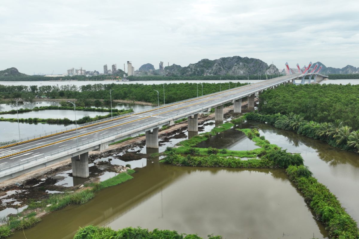 Cầu Bến Rừng dự kiến được khánh thành vào giữa tháng 7.2024. Ảnh: Đỗ Phương