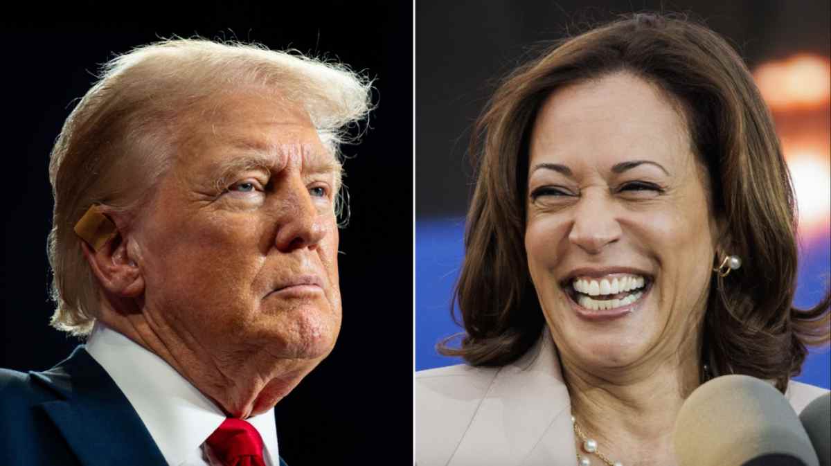 Cựu Tổng thống Mỹ Donald Trump và Phó Tổng thống Mỹ Kamala Harris. Ảnh chụp màn hình