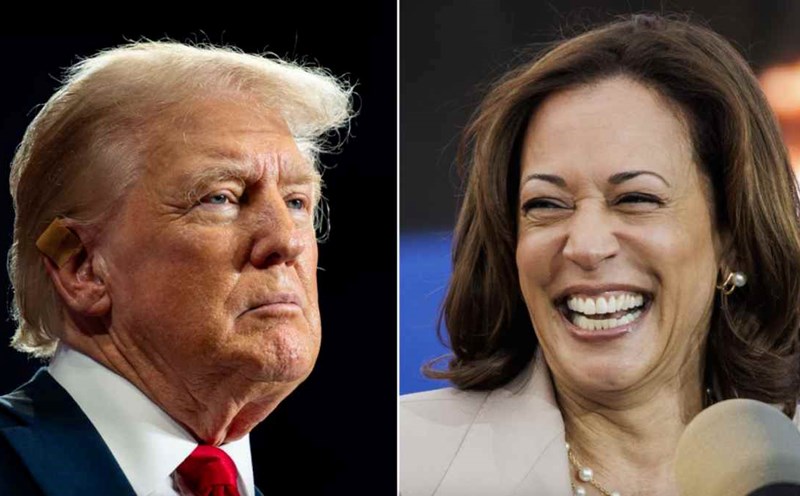Cựu Tổng thống Mỹ Donald Trump và Phó Tổng thống Mỹ Kamala Harris. Ảnh chụp màn hình