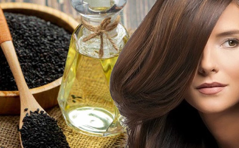 Lợi ích của dầu hạt đen đối với mái tóc. Đồ hoạ: Thiện Nhân