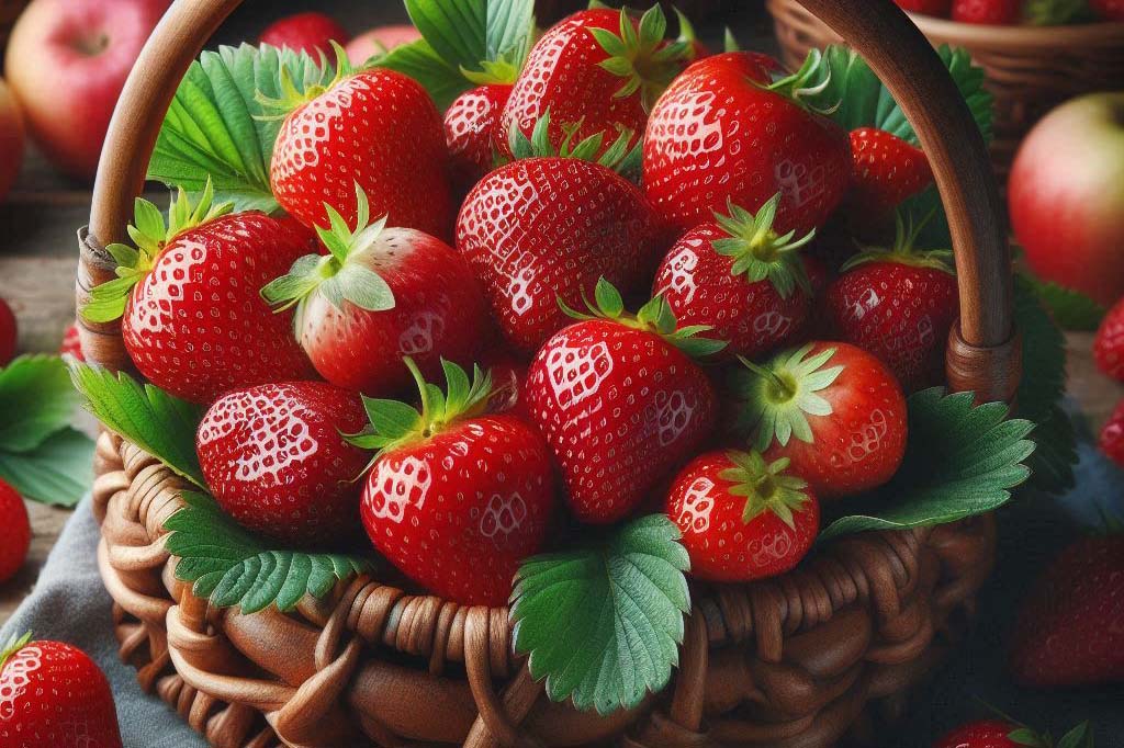 Lá dâu tây có hàm lượng dinh dưỡng cao, tốt cho sức khỏe. Ảnh: AI - Ngọc Thùy.