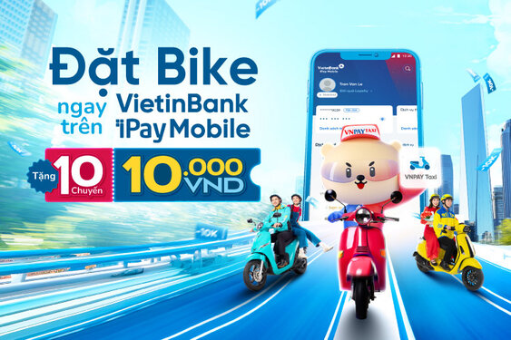 Customers can easily travel by motorbike on VietinBank iPay Mobile. Photo: VietinBank