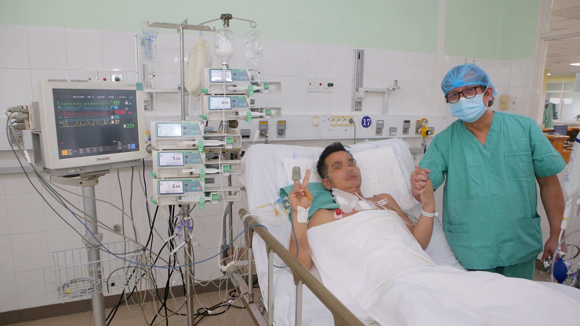 Bệnh nhân được ghép tim đã ổn định sức khỏe. Ảnh: Lan Hương.