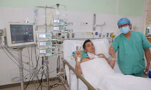 Bệnh nhân được ghép tim đã ổn định sức khỏe. Ảnh: Lan Hương.