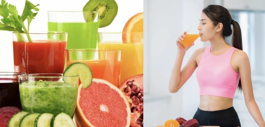 Một số loại nước ép hỗ trợ giảm cân hiệu quả. Đồ hoạ: Hương Giang 