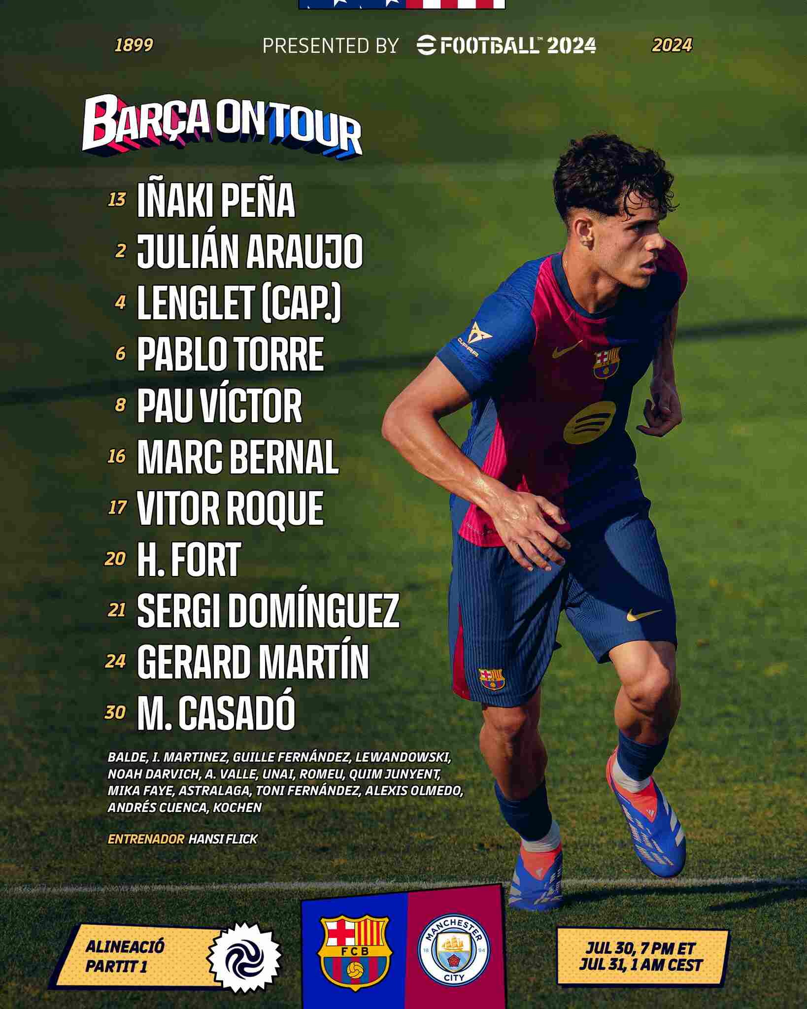 Đội hình xuất phát Barcelona. Ảnh: FC Barcelona