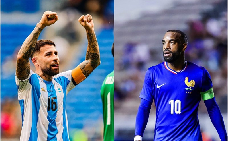 U23 Pháp gặp U23 Argentina ở tứ kết bóng đá nam Olympic 2024 nhưng sẽ là màn đối đầu của 2 lão tướng Nicolas Otamendi và Alexandre Lacazette. Ảnh: Olympic Games
