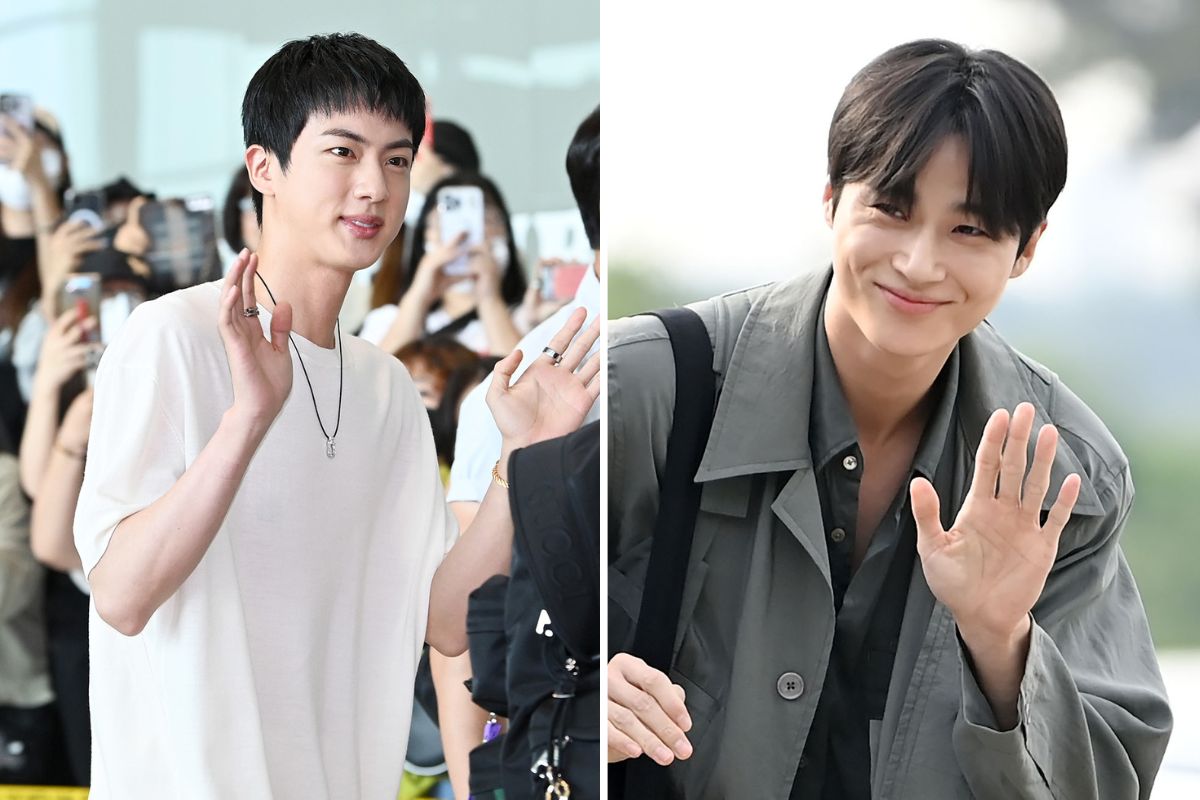 Nam thần tượng Jin (BTS) và nam diễn viên Byeon Woo Seok. Ảnh: Naver