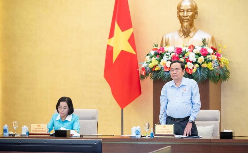 Ủy viên Bộ Chính trị, Chủ tịch Quốc hội Trần Thanh Mẫn chủ trì buổi làm việc với Ủy ban Văn hóa, Giáo dục, Ủy ban Xã hội và Ban Công tác đại biểu. Ảnh: Quốc hội
