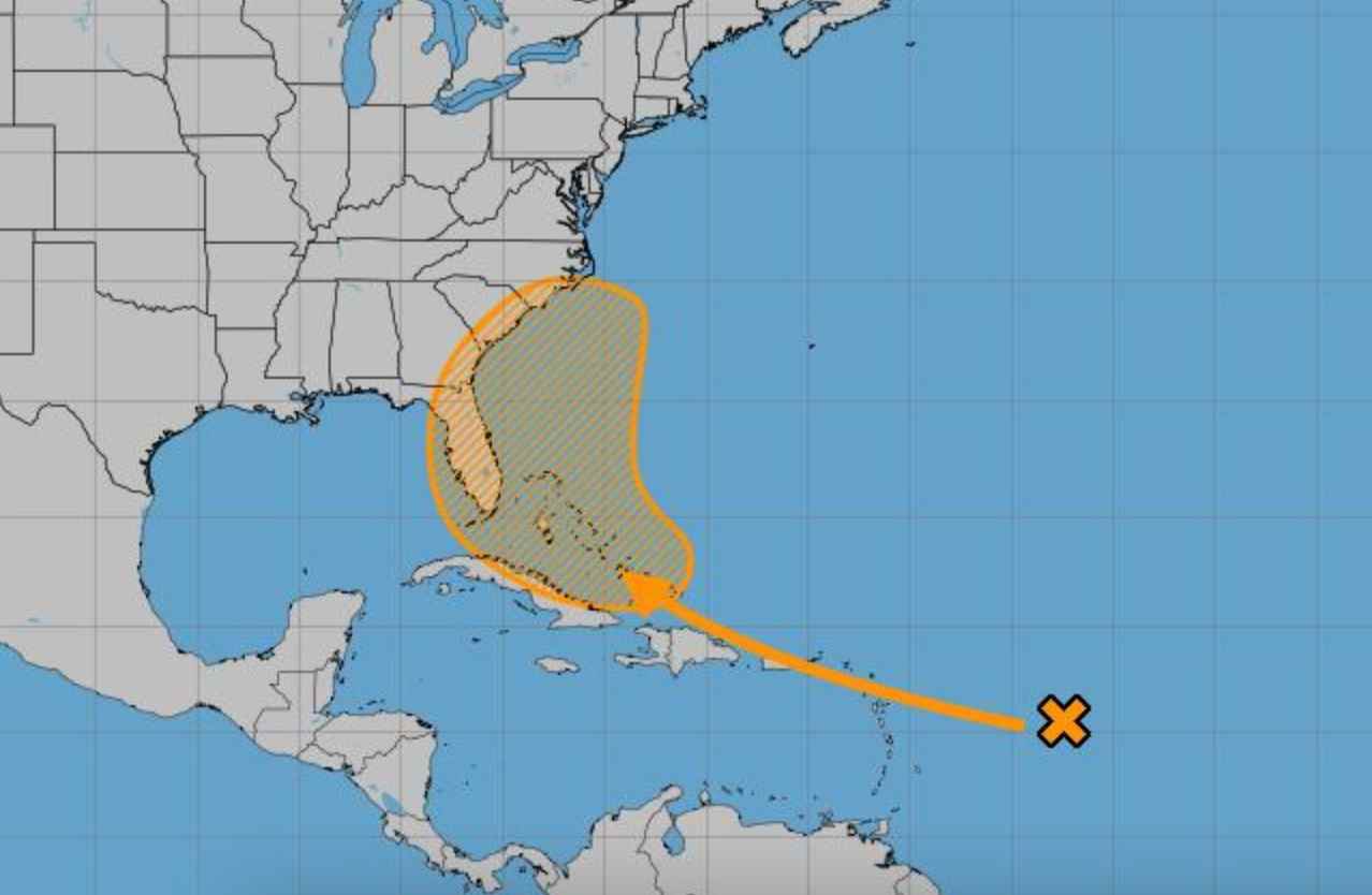 Forecasting the area affected by low pressure. Photo: NHC