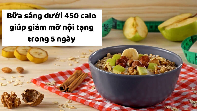 Bữa sáng dưới 450 calo giúp giảm mỡ nội tạng trong 5 ngày.