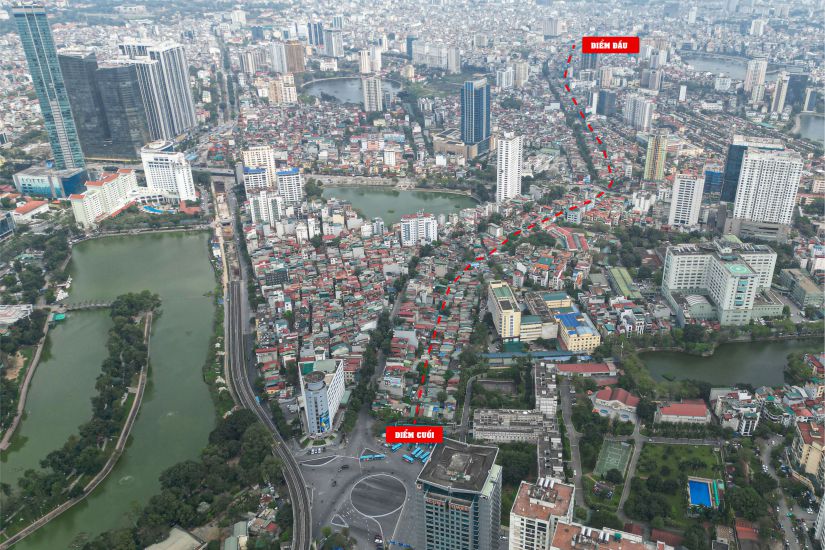 Dự án đường Vành đai 1, đoạn Hoàng Cầu - Voi Phục (giai đoạn 1) đến nay dự án đã giải ngân 34,1% kế hoạch vốn. Ảnh: Tùng Giang