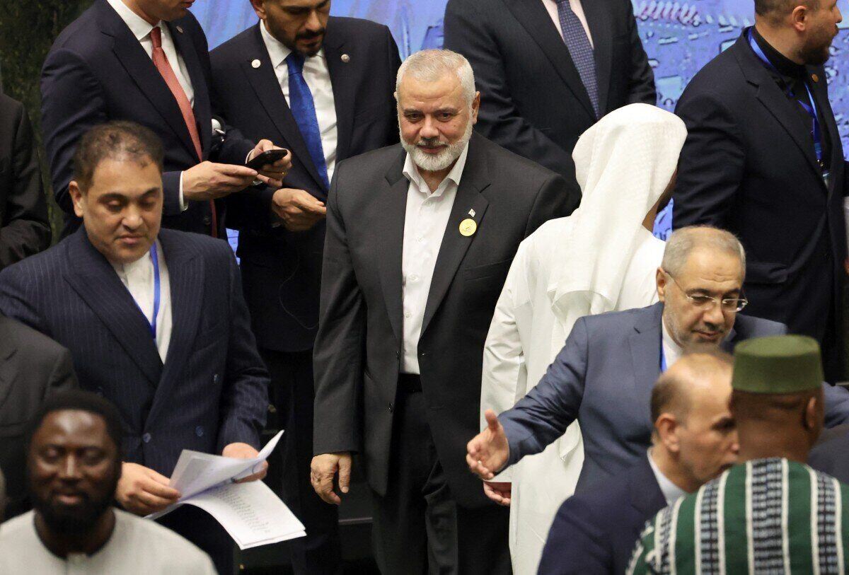 Hamas leader Ismail Haniyeh attended the inauguration ceremony of Iranian President Masoud Pezeshkian on July 30, 2024. Photo: AFP