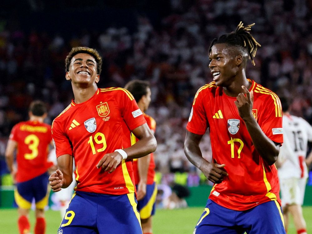2 cầu thủ trẻ Lamine Yamal và Nico Williams của Tây Ban Nha đều gây ấn tượng mạnh. Ảnh: UEFA