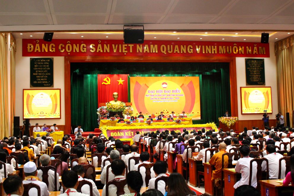 Quang cảnh Đại hội MTTQ Việt Nam tỉnh An Giang lần thứ XI, nhiệm kỳ 2024-2029. Ảnh: Lâm Điền