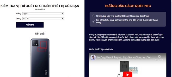 Hướng dẫn cách đặt căn cước công dân đúng vị trí chip NFC của 750 smartphone hiện nay