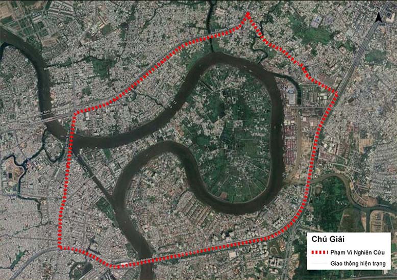 Phạm vi nghiên cứu: Bán đảo Bình Quới - Thanh Đa. Ảnh: Sở QH-KT TPHCM