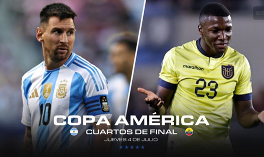Tuyển Argentina đụng độ Ecuador tại tứ kết Copa America 2024.  Ảnh: Sporting News 