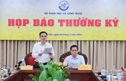 Bộ Khoa học Công nghệ tổ chức họp báo thường kỳ quý II/2024. Ảnh: Minh Hạnh 