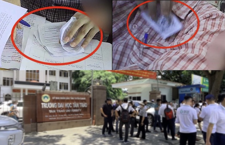 Trắng trợn gian lận trong kỳ thi sát hạch chứng chỉ môi giới bất động sản. Ảnh: Nhóm PV.