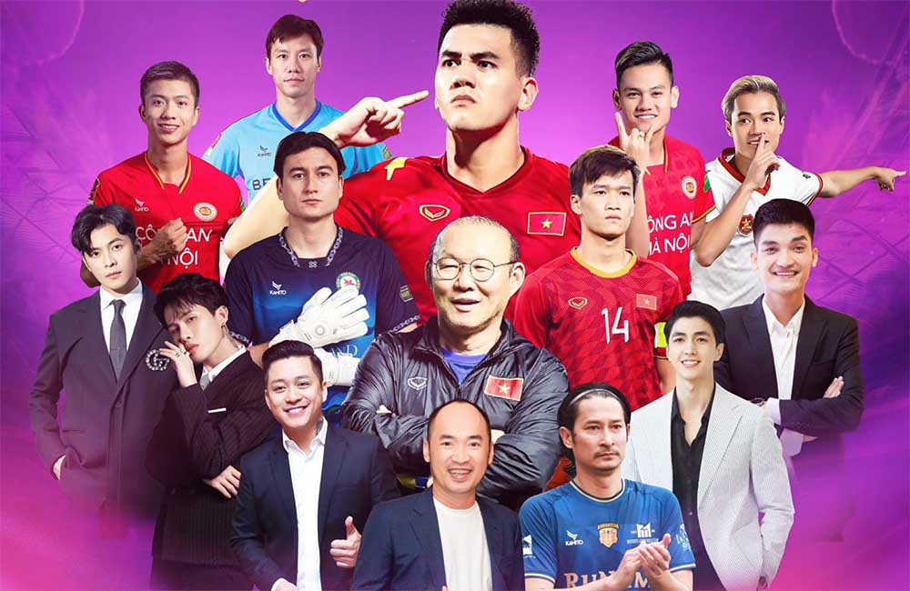 Huấn luyện viên Park Hang-seo cùng dàn tuyển thủ góp mặt ở trận cầu thiện nguyện "Lan tỏa yêu thương". Ảnh: Sở VHTTDL Bình Dương